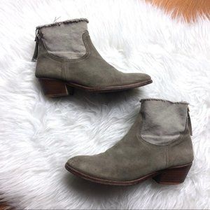 Zadig & Voltaire | Teddy Suede & Canvas Booties 39